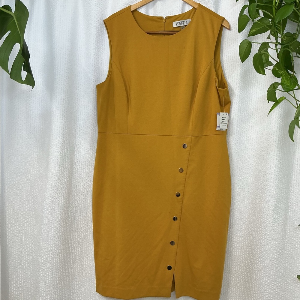 Kasper Marigold Shoulder Dress Size 18